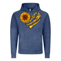 Vintage Denim Childhood Cancer Awareness heart Vintage Hoodie - NancyCooperArtShop