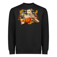 Black Fall Barn Owl Heavyweight Sweatshirt - LillyAllenDesigns
