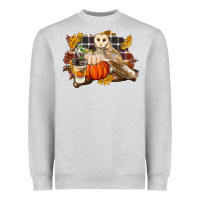 Heather Grey Fall Barn Owl Heavyweight Sweatshirt - LillyAllenDesigns