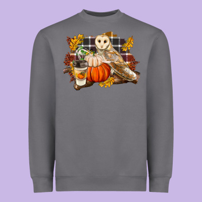 Fall Barn Owl Heavyweight Sweatshirt Designed By Lillyallendesigns