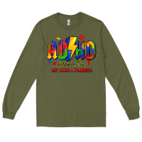 Army Green adhd awareness Long Sleeve Tee - LillyAllenDesigns