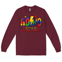 Burgundy adhd awareness Long Sleeve Tee - LillyAllenDesigns