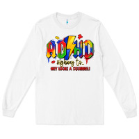 White adhd awareness Long Sleeve Tee - LillyAllenDesigns