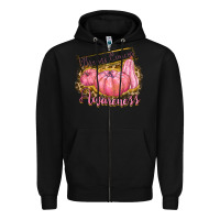 Black breast cancer awareness Zipper Hoodie - texasbilliewilder