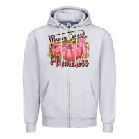 Heather Grey breast cancer awareness Zipper Hoodie - texasbilliewilder
