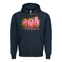 Navy breast cancer awareness Zipper Hoodie - texasbilliewilder