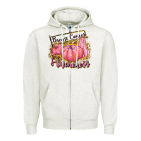 Oatmeal Heather breast cancer awareness Zipper Hoodie - texasbilliewilder