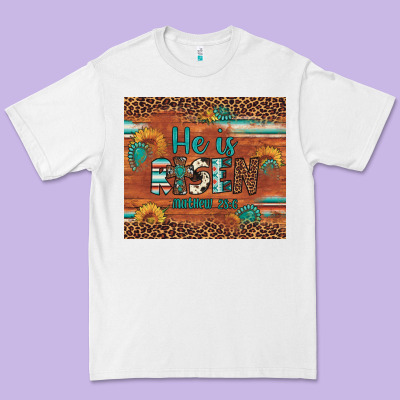 He Is Risen Gemstone Sunflower Leopard Premium Tee Designed By Artiststas