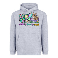 Heather Grey Peace love Easter Day Heavyweight Hoodie - CowGirlArtShop