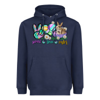 Navy Peace love Easter Day Heavyweight Hoodie - CowGirlArtShop