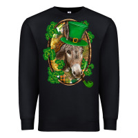 Black St. Patrick's day Donkey Premium Sweatshirt - CowGirlArtShop
