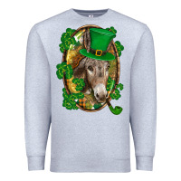 Heather Grey St. Patrick's day Donkey Premium Sweatshirt - CowGirlArtShop