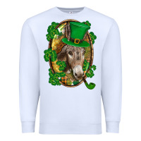 White St. Patrick's day Donkey Premium Sweatshirt - CowGirlArtShop
