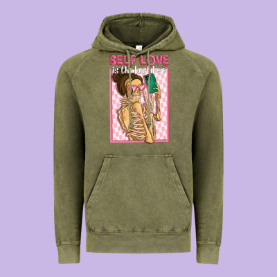 Self Love Is The Best Love Vintage Hoodie Designed By Maliassmallbusiness