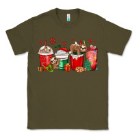 Army Green christmas sloth coffee cups Classic Tee - MaliasSmallBusiness