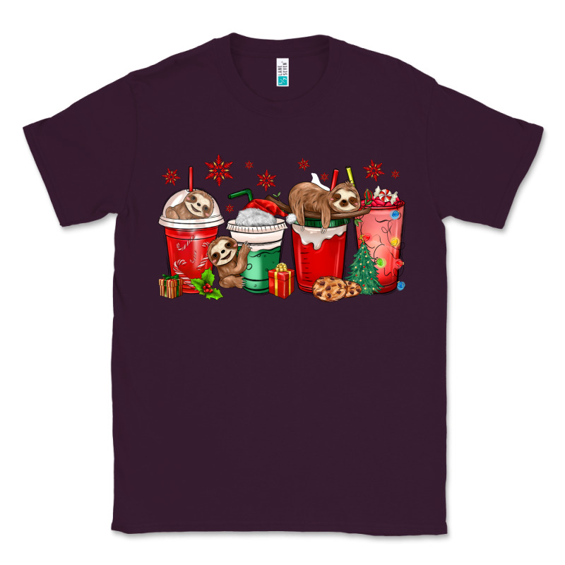 Christmas Sloth Coffee Cups Classic Tee by MaliasSmallBusiness | Teevron