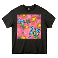 Asphalt summer time of the sun seamless pattern Heavy Core Tee - BundleAndBundleShop