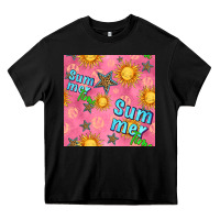 Black summer time of the sun seamless pattern Heavy Core Tee - BundleAndBundleShop