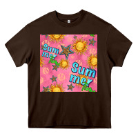 Chocolate Brown summer time of the sun seamless pattern Heavy Core Tee - BundleAndBundleShop