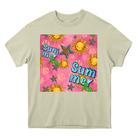 Mossy summer time of the sun seamless pattern Heavy Core Tee - BundleAndBundleShop