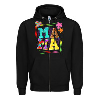 Black Autism Mama Zipper Hoodie - NancyCooperArtShop