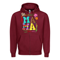 Burgundy Autism Mama Zipper Hoodie - NancyCooperArtShop