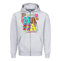 Heather Grey Autism Mama Zipper Hoodie - NancyCooperArtShop