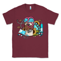 Burgundy western sunflower gemstone nurse Classic Tee - JahusDesignShop