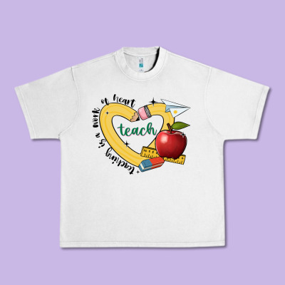 Teaching Is A Work Of Heart Urban Heavy Tee Designed By Jahusdesignshop
