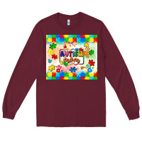 Burgundy autism mom Long Sleeve Tee - LillyAllenDesigns