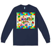 Navy autism mom Long Sleeve Tee - LillyAllenDesigns