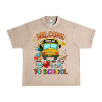 French Oak welcome back to school with school bus Urban Heavy Tee - NancyCooperArtShop