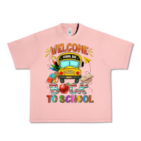 Salmon welcome back to school with school bus Urban Heavy Tee - NancyCooperArtShop
