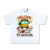 White welcome back to school with school bus Urban Heavy Tee - NancyCooperArtShop