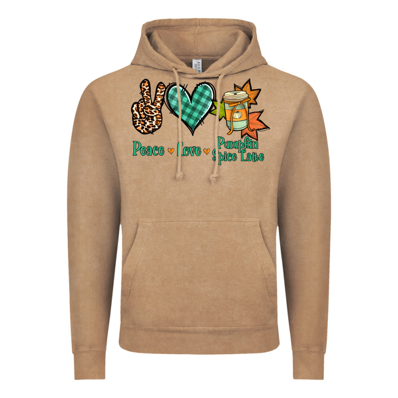Peace Love Pumpkin Spice Latte Vintage Hoodie by NancyCooperArtShop | Teevron