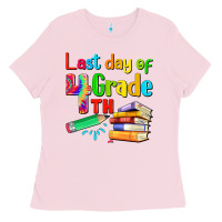 Bubblegum Pink last day of fourth grade Ladies Tee - Artiststas