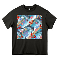 Asphalt dolphin and crab seamless pattern Heavy Core Tee - BundleAndBundleShop