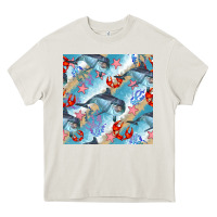 Cream dolphin and crab seamless pattern Heavy Core Tee - BundleAndBundleShop