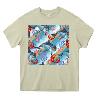 Mossy dolphin and crab seamless pattern Heavy Core Tee - BundleAndBundleShop
