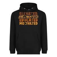 Black Elevated melanated educated motivated Heavyweight Hoodie - HowdyJamesFarm