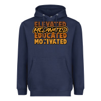 Navy Elevated melanated educated motivated Heavyweight Hoodie - HowdyJamesFarm