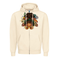Sandshell american football afro messy bun Zipper Hoodie - texasbilliewilder
