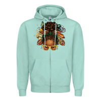 American Football Afro Messy Bun Zipper Hoodie | Teevron