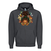 Smoke american football afro messy bun Zipper Hoodie - texasbilliewilder