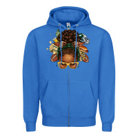 True Royal american football afro messy bun Zipper Hoodie - texasbilliewilder