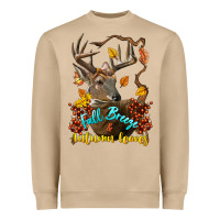 Mushroom Fall Breeze And Autumn Leaves Deer Heavyweight Sweatshirt - LillyAllenDesigns