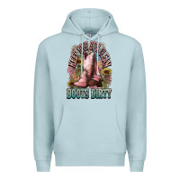 Blue Mist Keep your soul clean boots dirty Cowboy western Premium Hoodie - HowdyJamesFarm