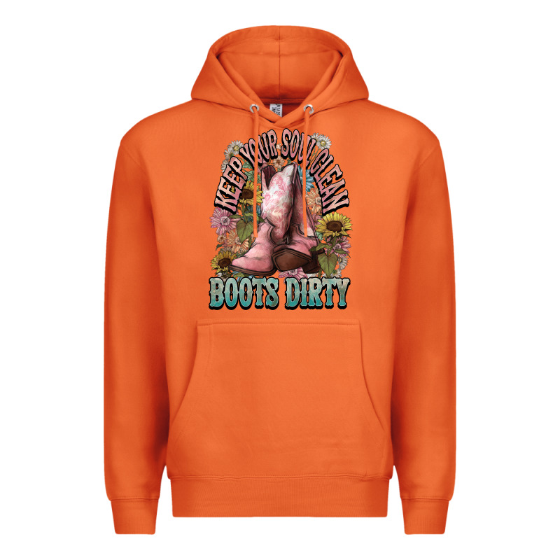 Keep Your Soul Clean Boots Dirty Cowboy Western Premium Hoodie by HowdyJamesFarm | Teevron