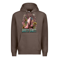 Coffee Keep your soul clean boots dirty Cowboy western Premium Hoodie - HowdyJamesFarm