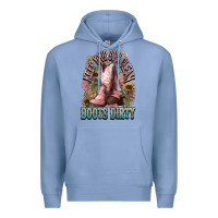 Colony Blue Keep your soul clean boots dirty Cowboy western Premium Hoodie - HowdyJamesFarm